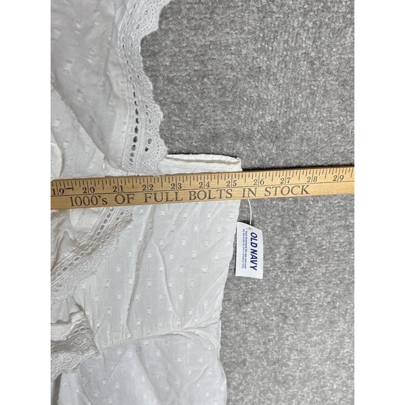 Old Navy Cap Sleeve Embroidered Lace Square Neck Top Womens Size 4X White NWT - Picture 15 of 16